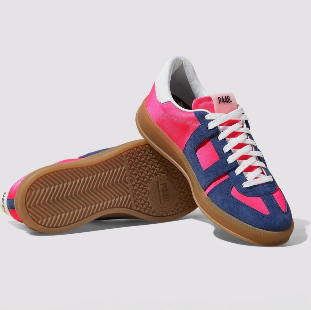 P448 Monza Energy Fluorescent Pink & Navy Blue Womens  Sneakers NEW Size 7.5 - 8